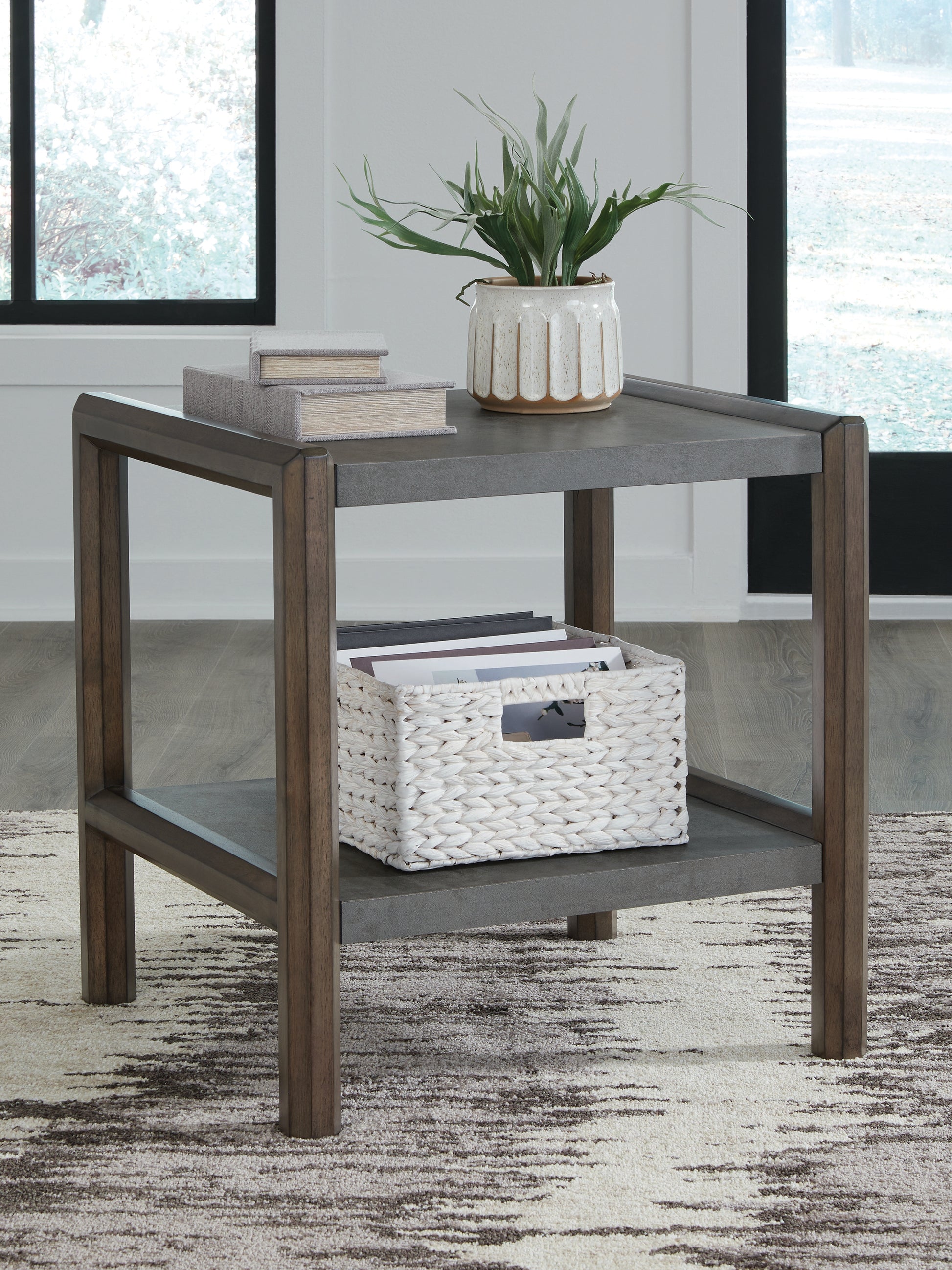 Stuart Furniture Outlet - Ashley Furniture - Kallenny End Table - Rectangular End Table / Brown/Gray - T669-3