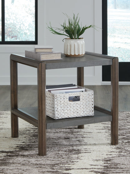 Stuart Furniture Outlet - Ashley Furniture - Kallenny End Table - Rectangular End Table / Brown/Gray - T669-3