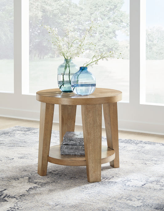 Stuart Furniture Outlet - Ashley Furniture - Kristiland End Table - Round End Table / Light Brown - T674-6