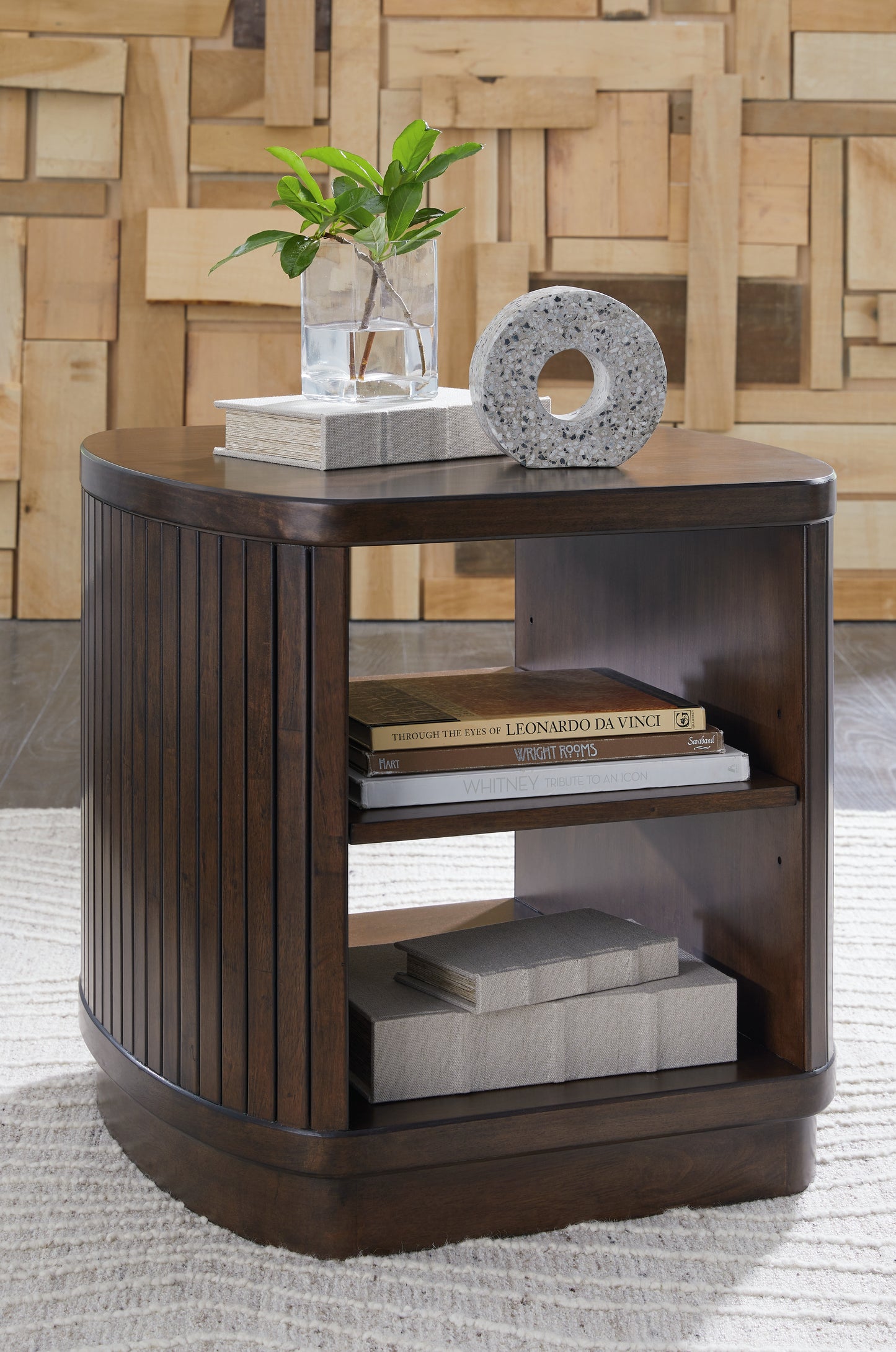 Stuart Furniture Outlet - Ashley Furniture - Korestone End Table - Square End Table / Dark Brown - T679-2