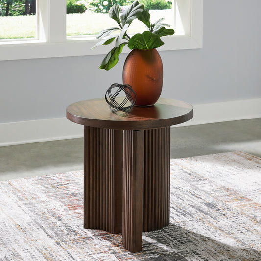 Stuart Furniture Outlet - Ashley Furniture - Korestone End Table - Rectangular End Table / Dark Brown - T438-3