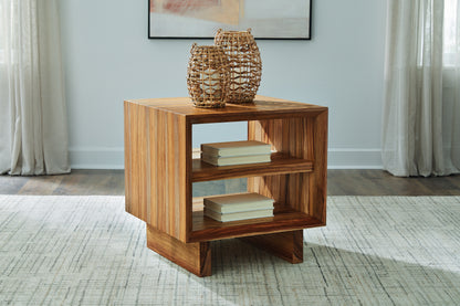 Stuart Furniture Outlet - Ashley Furniture - Dressonni End Table - Square End Table / Brown - T690-2