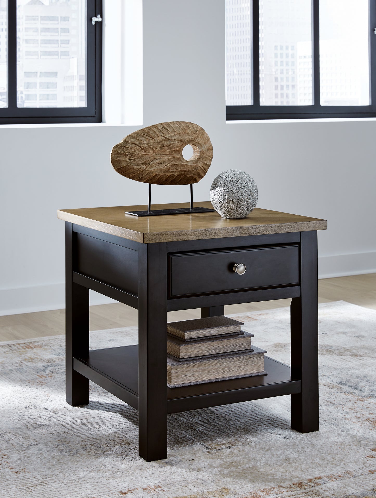 Stuart Furniture Outlet - Ashley Furniture - Drazmine End Table - Rectangular End Table / Brown - T734-3