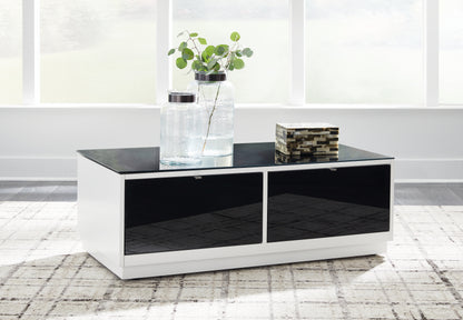Stuart Furniture Outlet - Ashley Furniture - Gardoni Coffee Table - Rectangular Cocktail Table / White/Black - T756-1