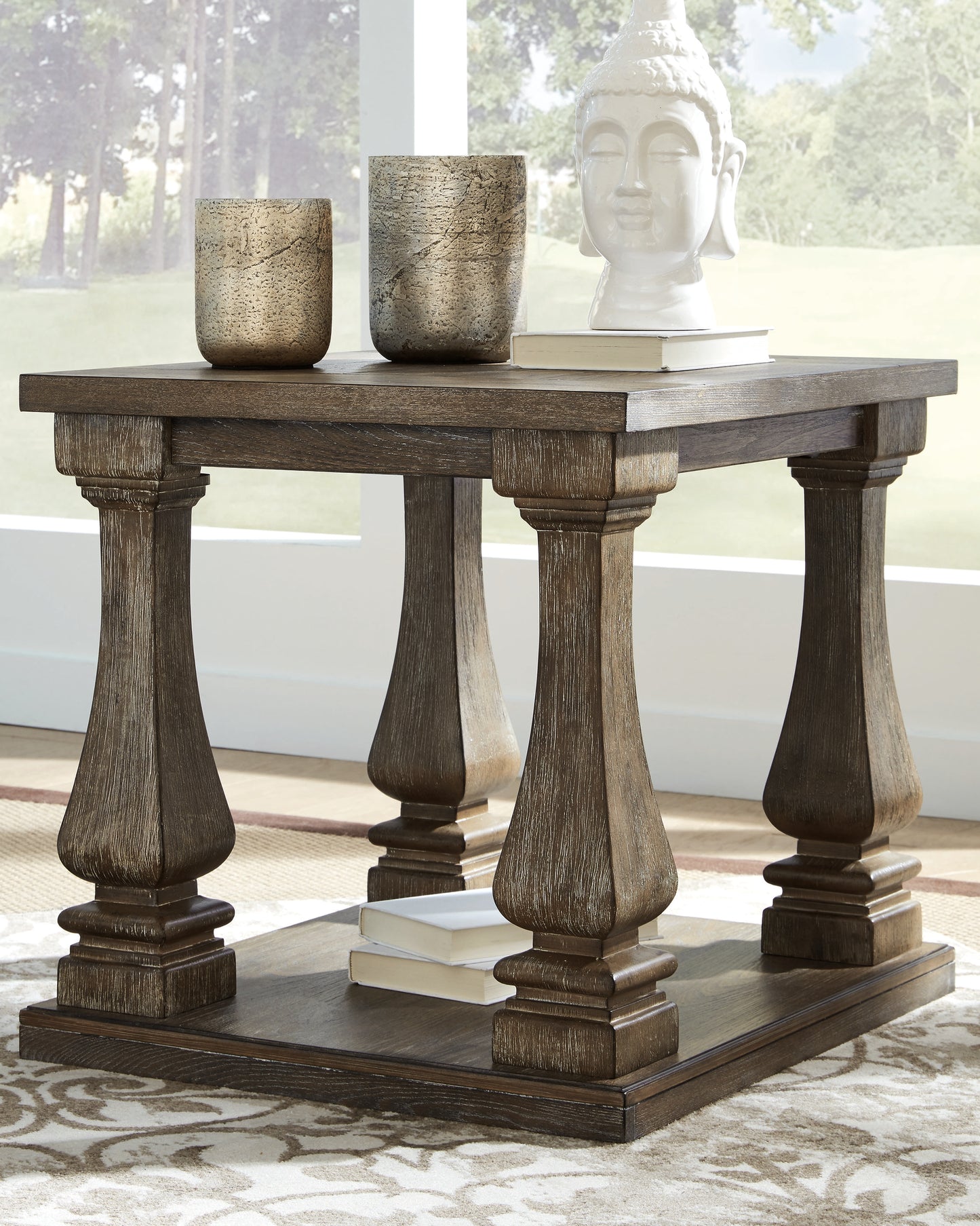 Stuart Furniture Outlet - Ashley Furniture - Johnelle End Table - Rectangular End Table / Gray - T776-3
