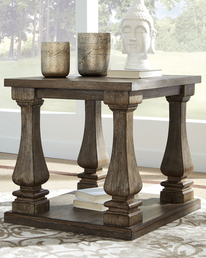 Stuart Furniture Outlet - Ashley Furniture - Johnelle End Table - Rectangular End Table / Gray - T776-3