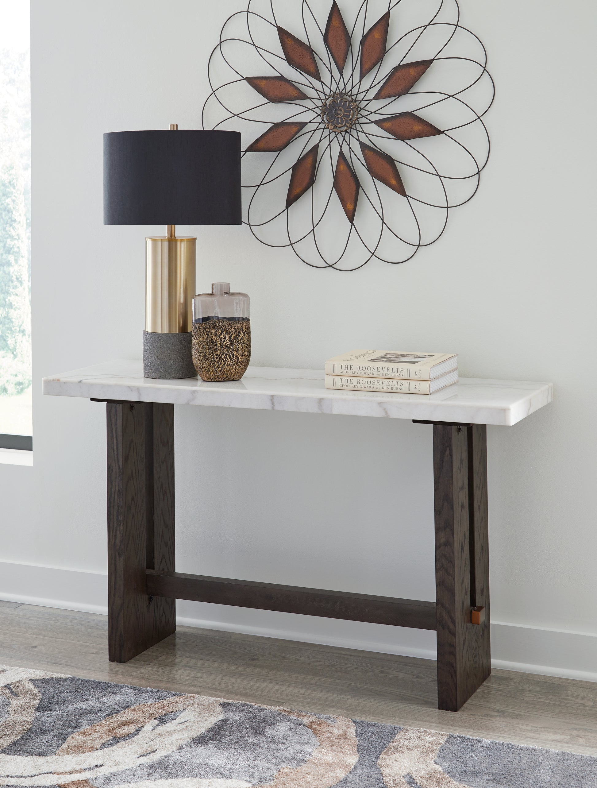 Stuart Furniture Outlet - Ashley Furniture - Burkhaus Sofa Table - Sofa Table / White/Dark Brown - T779-4