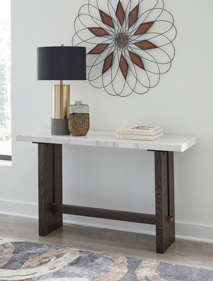 Stuart Furniture Outlet - Ashley Furniture - Burkhaus Sofa Table - Sofa Table / White/Dark Brown - T779-4