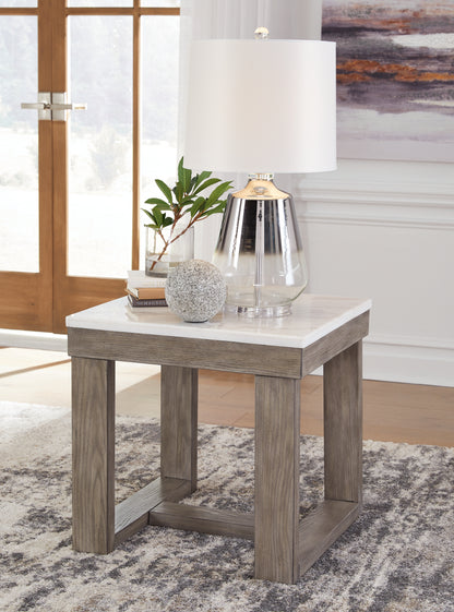 Stuart Furniture Outlet - Ashley Furniture - Loyaska End Table - Rectangular End Table / Grayish Brown/White - T854-3
