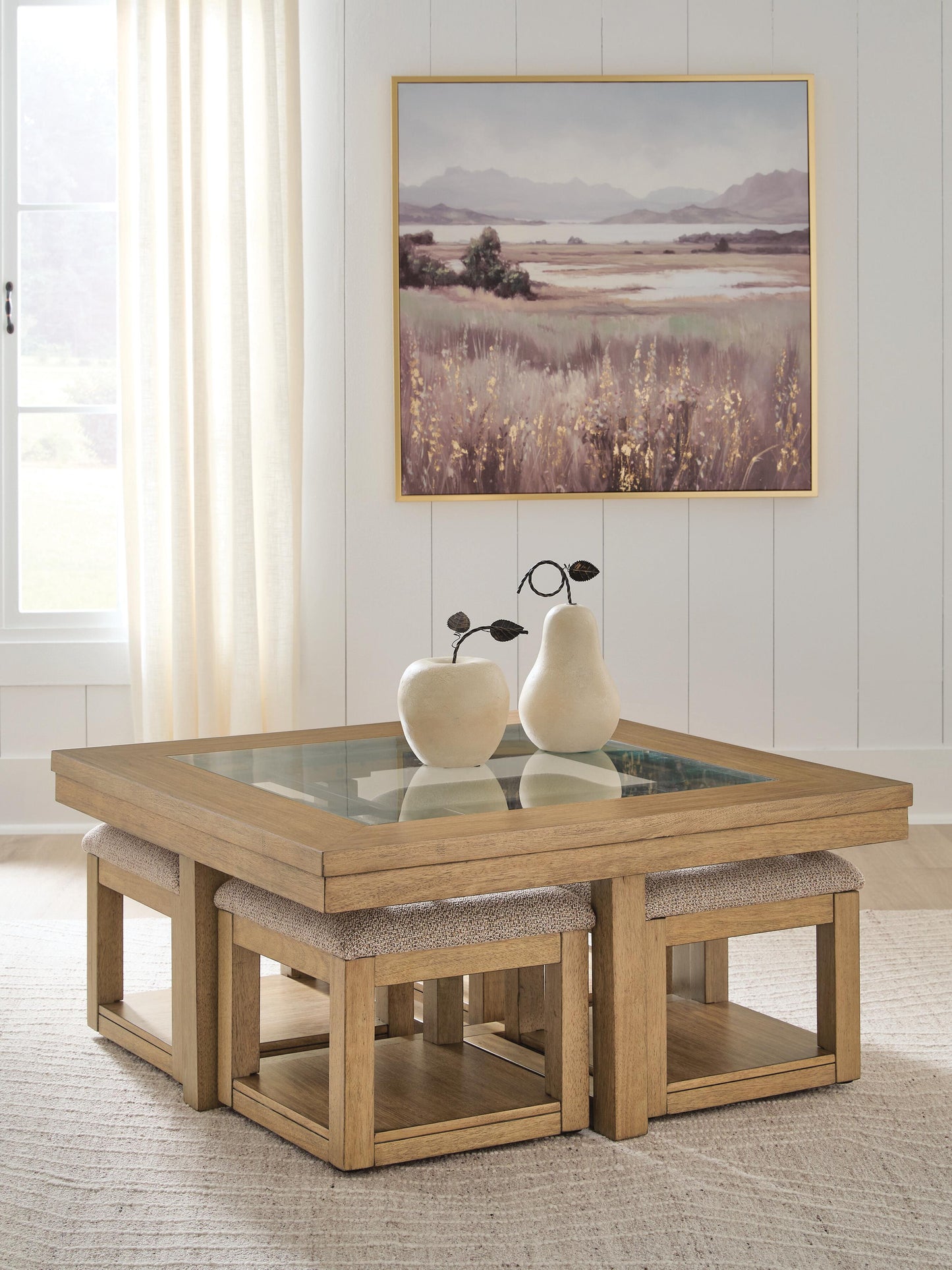 Stuart Furniture Outlet - Ashley Furniture - Wittenmyer Coffee Table with 4 Stools (Set of 5) - Cocktail TBL w/4 Stools (5/CN) - T794-20