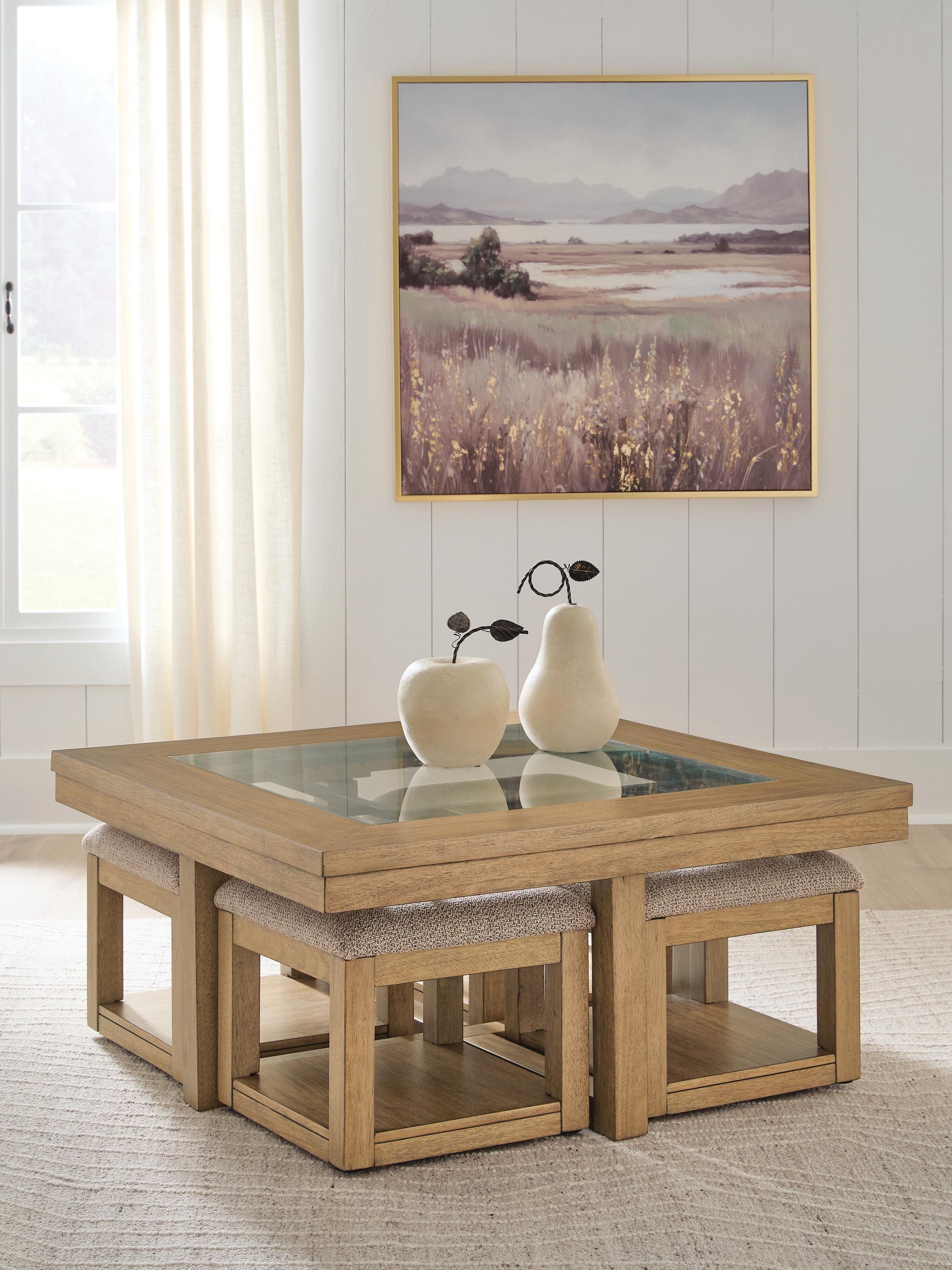 Stuart Furniture Outlet - Ashley Furniture - Wittenmyer Coffee Table with 4 Stools (Set of 5) - Cocktail TBL w/4 Stools (5/CN) - T794-20