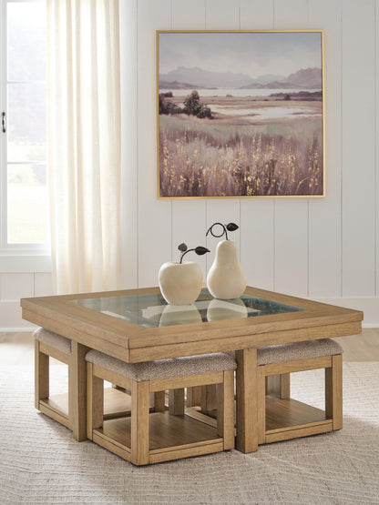 Stuart Furniture Outlet - Ashley Furniture - Wittenmyer Coffee Table with 4 Stools (Set of 5) - Cocktail TBL w/4 Stools (5/CN) - T794-20