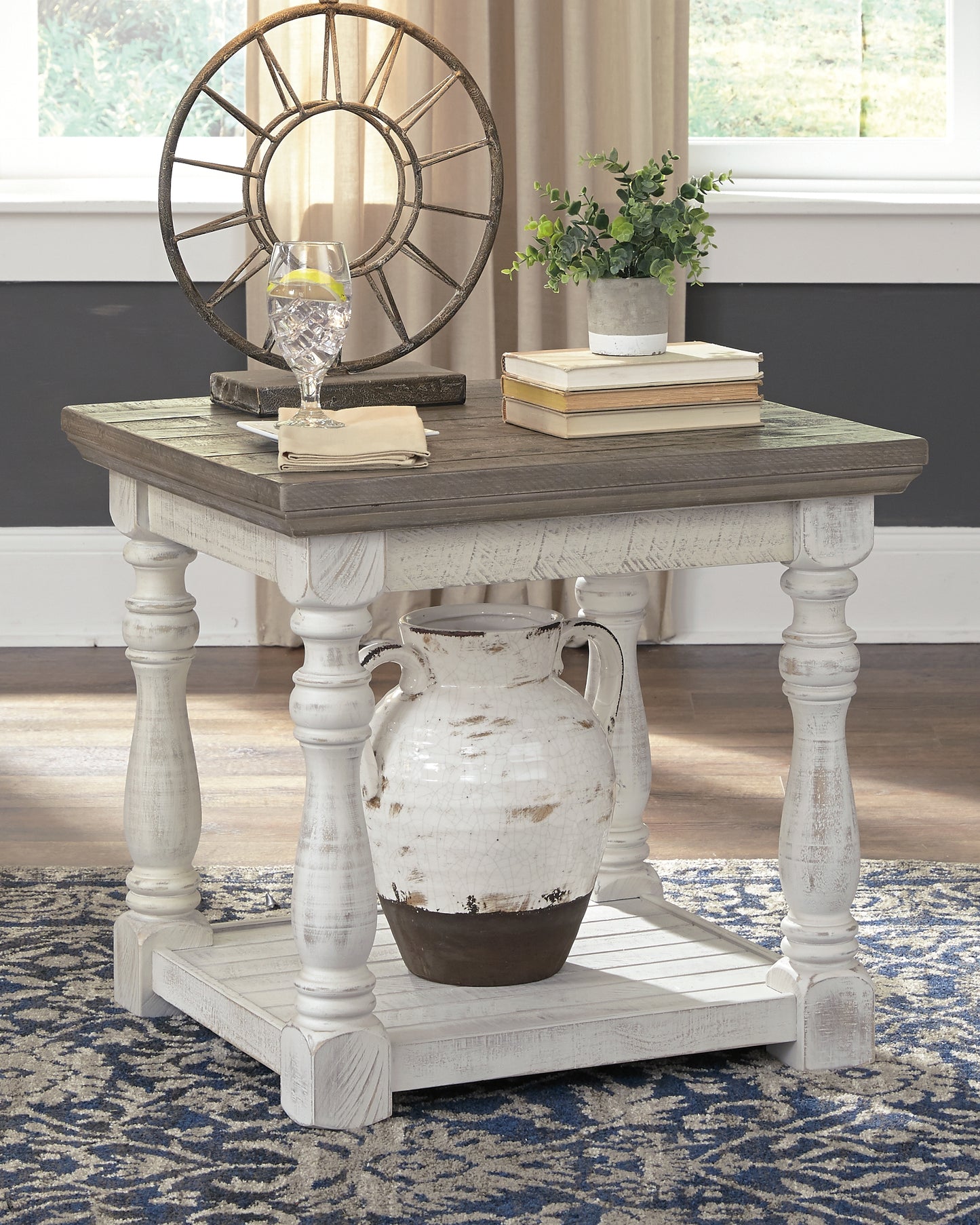 Stuart Furniture Outlet - Ashley Furniture - Havalance End Table - Square End Table / White/Gray - T994-2