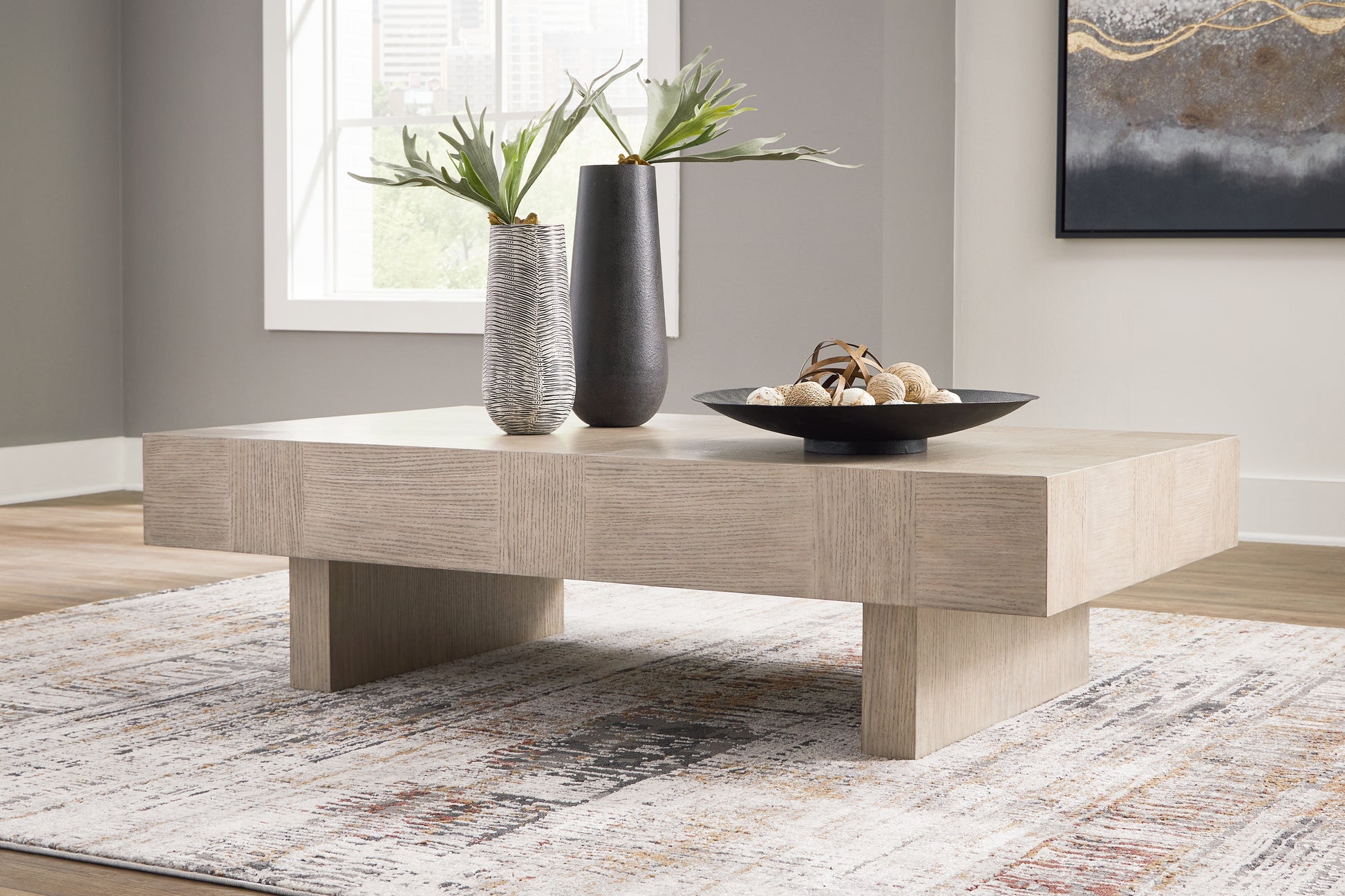 Stuart Furniture Outlet - Ashley Furniture - Jorlaina Coffee Table - Square Cocktail Table / Light Grayish Brown - T622-8