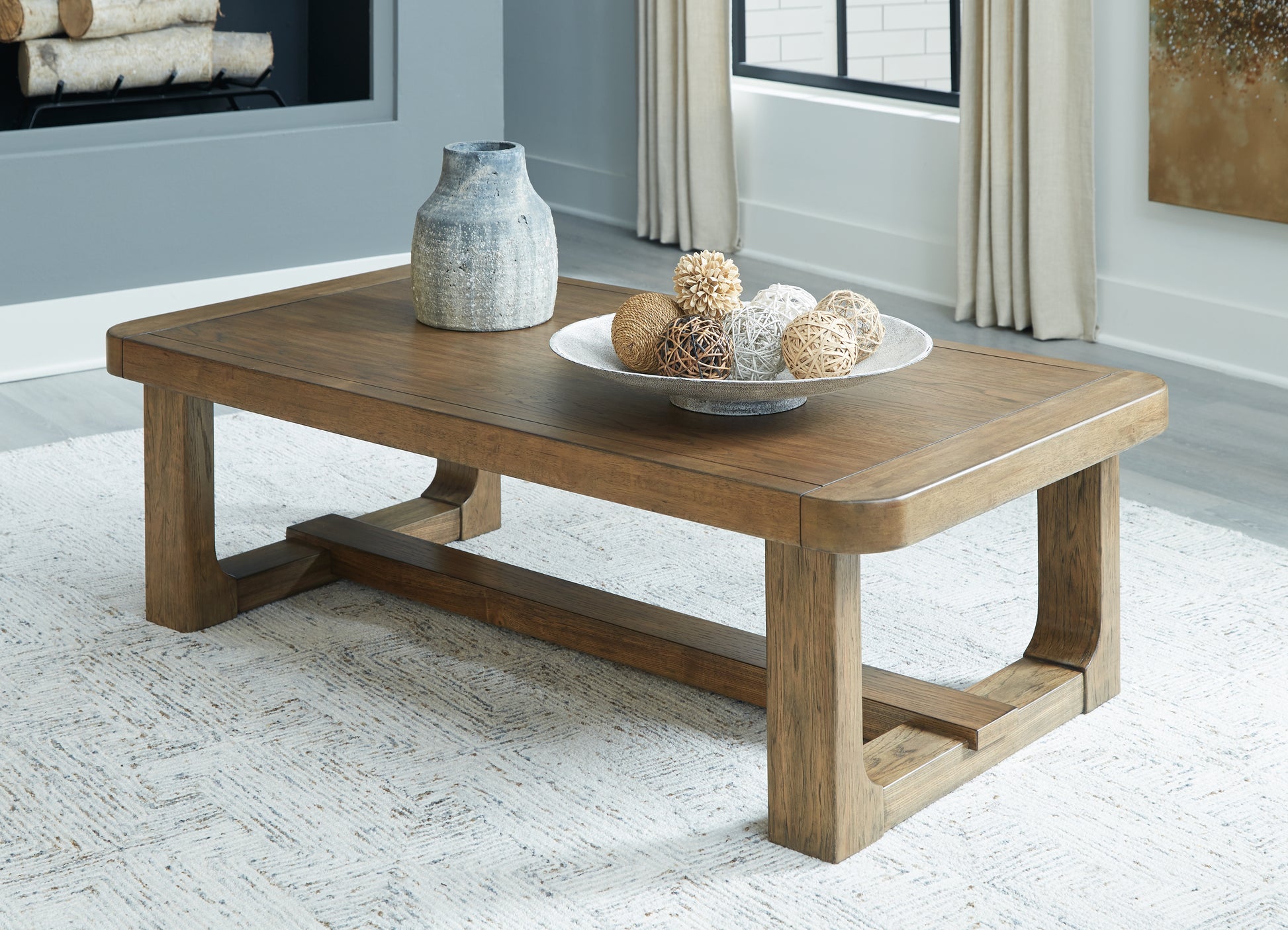 Stuart Furniture Outlet - Ashley Furniture - Cabalynn Coffee Table - Rectangular Cocktail Table / Light Brown - T974-1