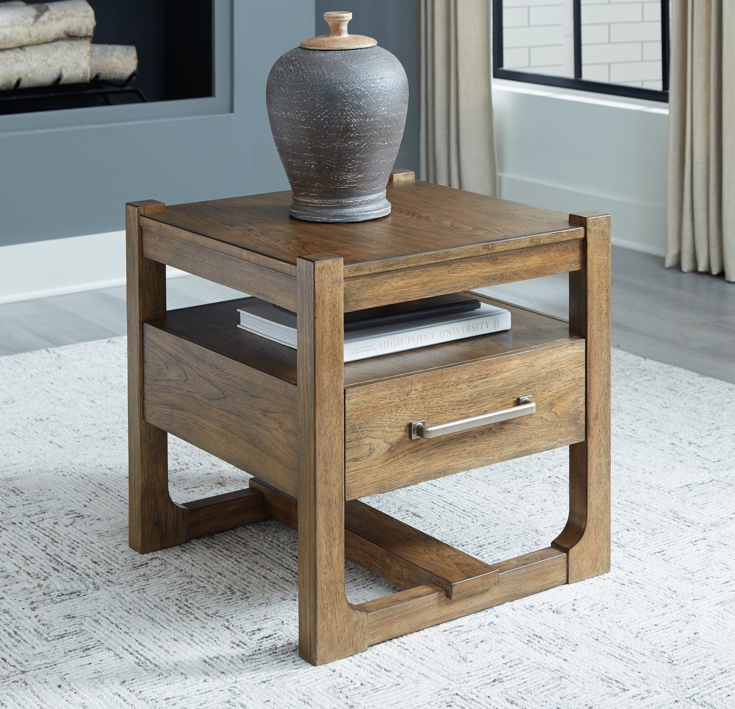 Stuart Furniture Outlet - Ashley Furniture - Cabalynn End Table - Square End Table / Light Brown - T974-2