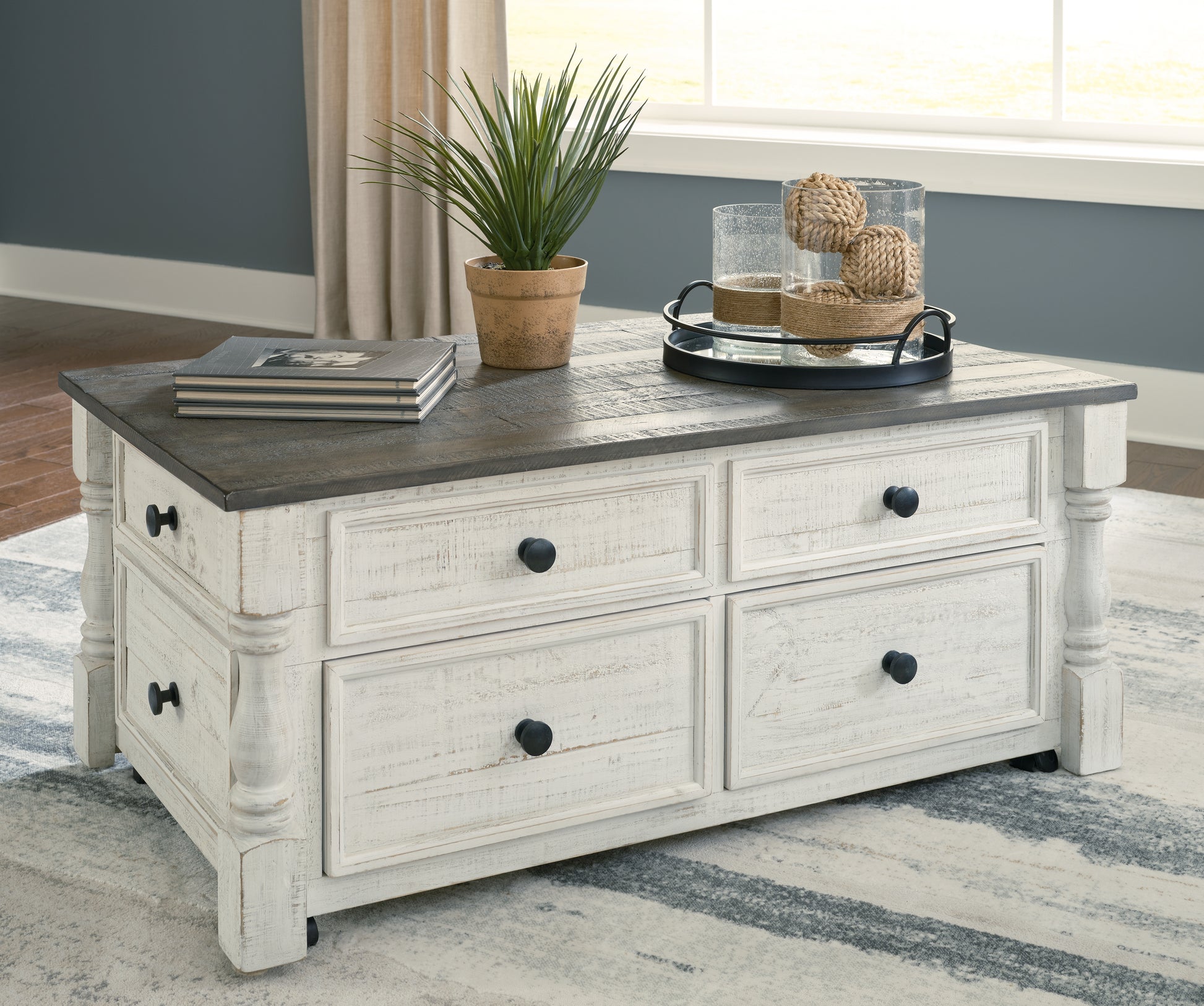 Stuart Furniture Outlet - Ashley Furniture - Havalance Lift-Top Coffee Table - Lift Top Cocktail Table / White/Gray - T994-20