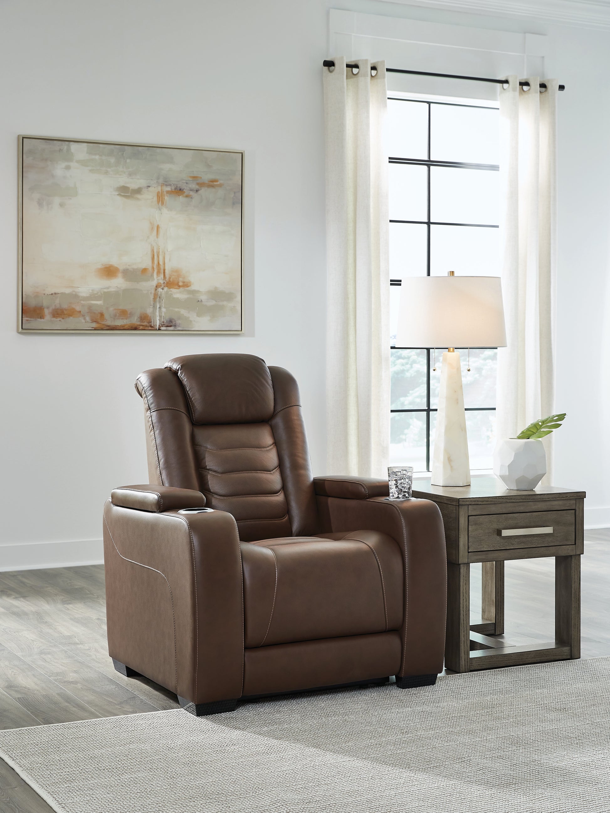 Stuart Furniture Outlet - Ashley Furniture - High Impact Living Room - PWR Recliner/ADJ Headrest / Tobacco - U1060113