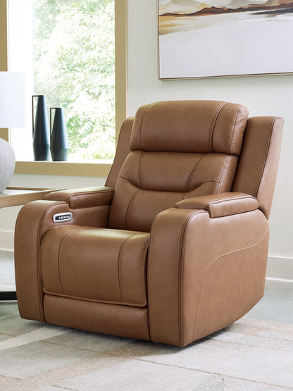 Stuart Furniture Outlet - Ashley Furniture - Knightington Living Room - Power Recliner w/Audio Seating / Caramel - PCU1160013A