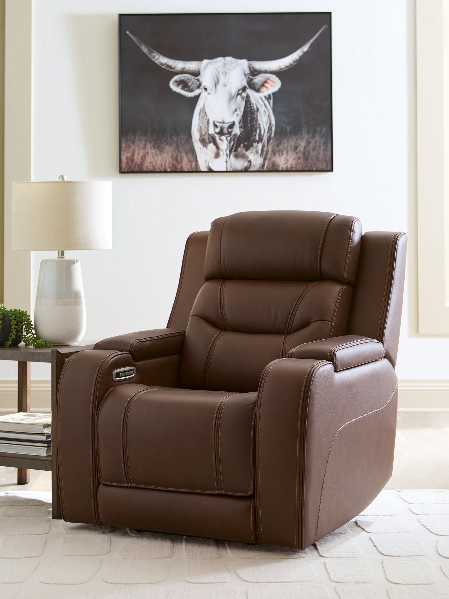 Stuart Furniture Outlet - Ashley Furniture - Knightington Living Room - Power Recliner w/Audio Seating / Brown - PCU1160213A