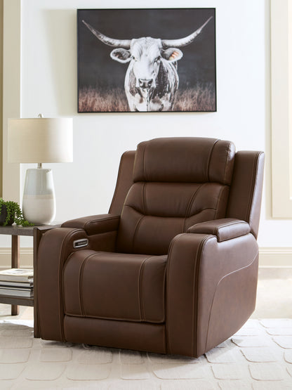 Stuart Furniture Outlet - Ashley Furniture - Knightington Living Room - Power Recliner w/Audio Seating / Brown - PCU1160213A