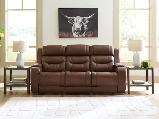 Stuart Furniture Outlet - Ashley Furniture - Knightington Living Room - PWR REC Sofa w/Audio Seating / Brown - PCU1160215A