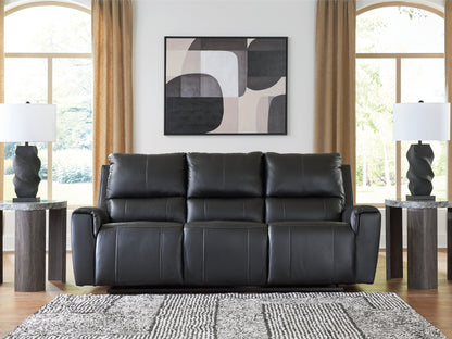 Stuart Furniture Outlet - Ashley Furniture - Glossmore Living Room - Reclining Sofa / Black - PCU1170088