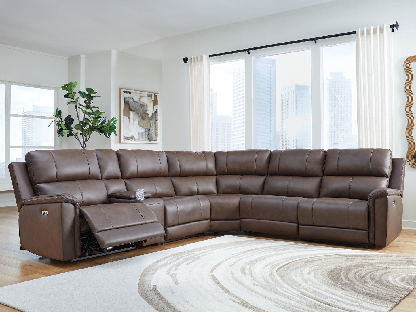 Stuart Furniture Outlet - Ashley Furniture - Bleckley Sectional - 6-Piece Power Reclining Sectional / Espresso - PCU12001S5