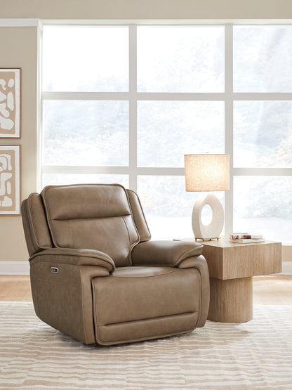 Stuart Furniture Outlet - Ashley Furniture - Glencroft Living Room - PWR Recliner/ADJ Headrest / Sahara - PCU1240013