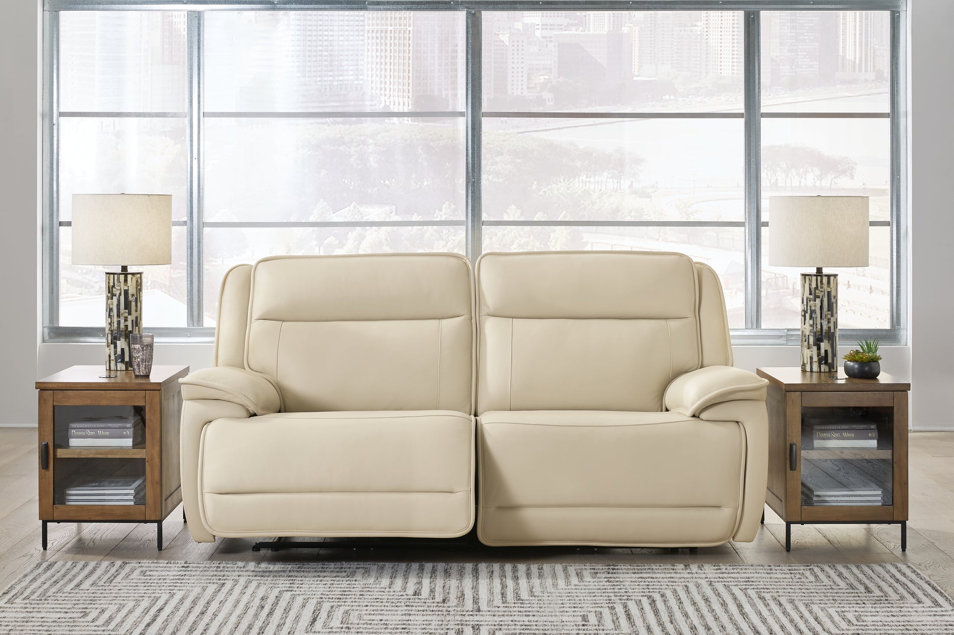Stuart Furniture Outlet - Ashley Furniture - Double Deal Sectional - 7-Piece Reclining Sectional with 2 Consoles / Almond - U13001S9