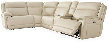 Stuart Furniture Outlet - Ashley Furniture - Double Deal Sectional - 5-Piece Reclining Sectional with Console / Almond - U13001S8