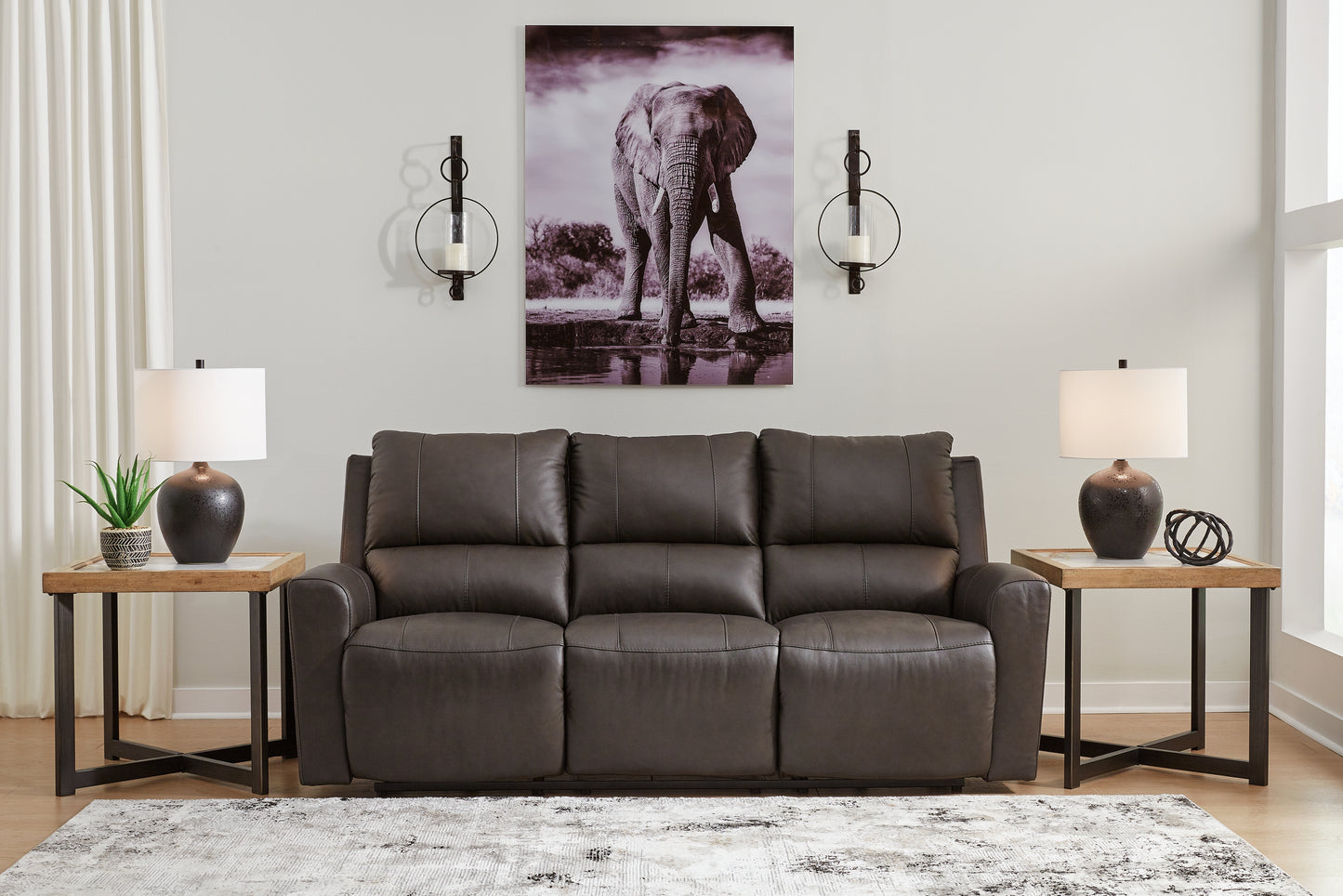 Stuart Furniture Outlet - Ashley Furniture - Boxmere Living Room - Reclining Power Sofa / Storm - U1310087