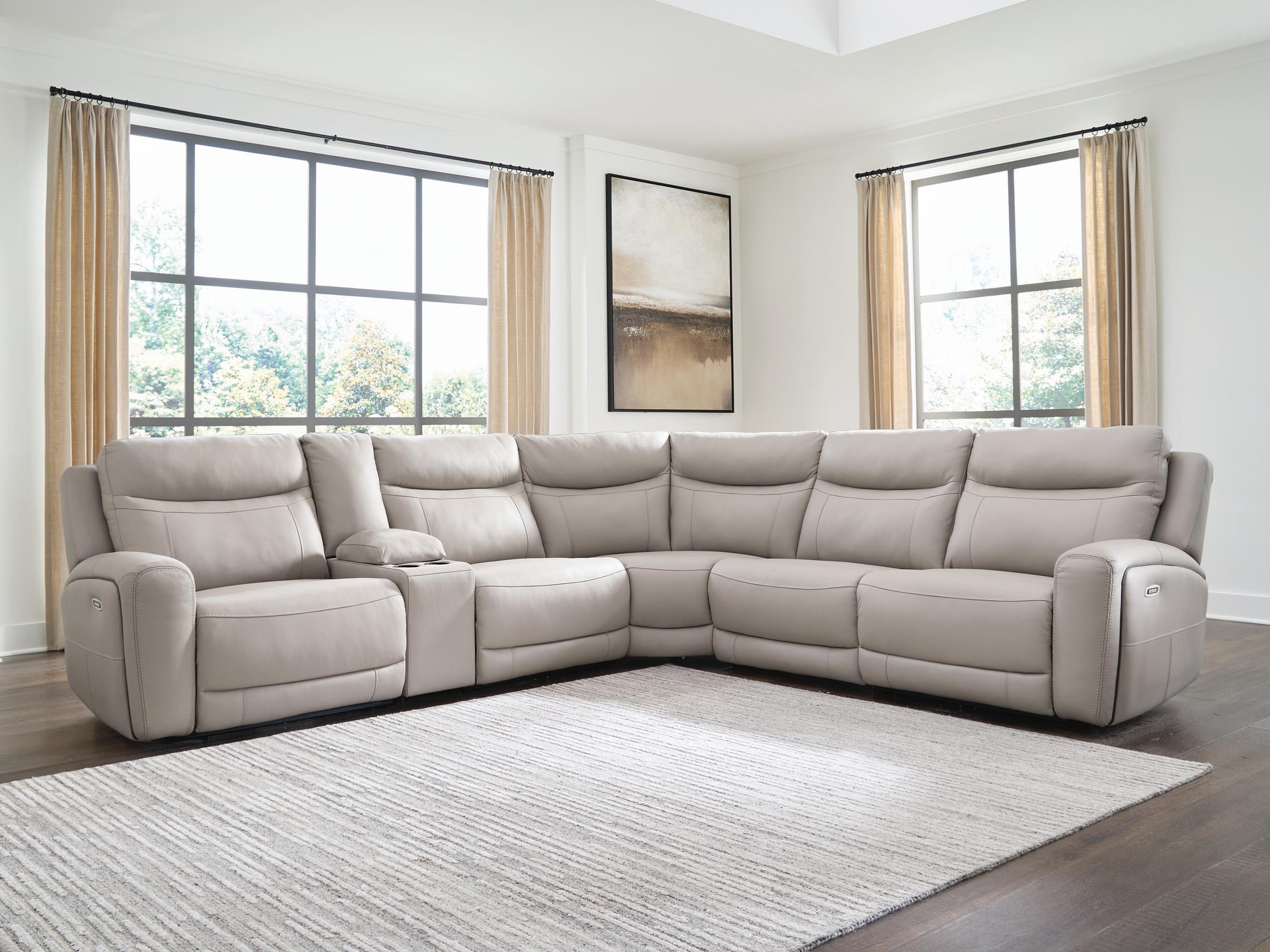 Stuart Furniture Outlet - Ashley Furniture - Gravier Sectional - 6-Piece Power Reclining Sectional with Storage Console - U13300S5