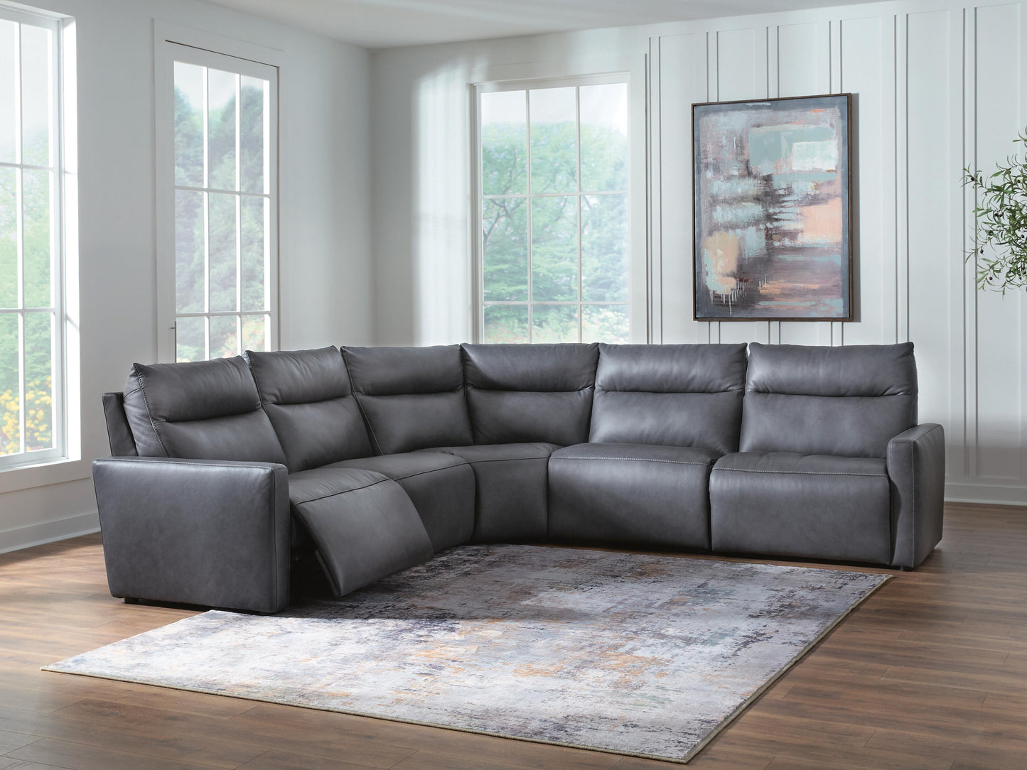 Stuart Furniture Outlet - Ashley Furniture - ModZ Sectional - 5-Piece Power Reclining Sectional / Blue - U14001S6