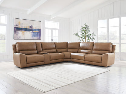 Stuart Furniture Outlet - Ashley Furniture - DeepWakes Sectional - 6-Piece Reclining Sectional with Storage Console / Caramel - PCU62606S36