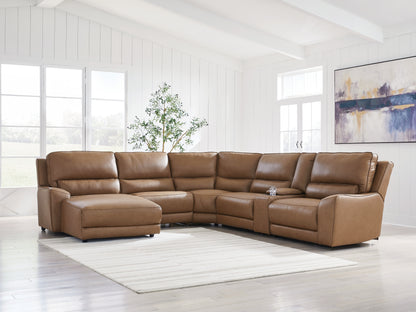 Stuart Furniture Outlet - Ashley Furniture - DeepWakes Sectional - 6-Piece Power Reclining Sectional with Chaise / Caramel - PCU62606S19