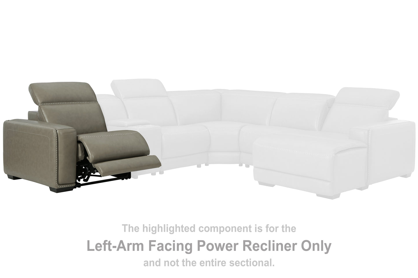Stuart Furniture Outlet - Ashley Furniture - Correze Sectional - LAF Zero Wall Power Recliner / Gray - U9420258