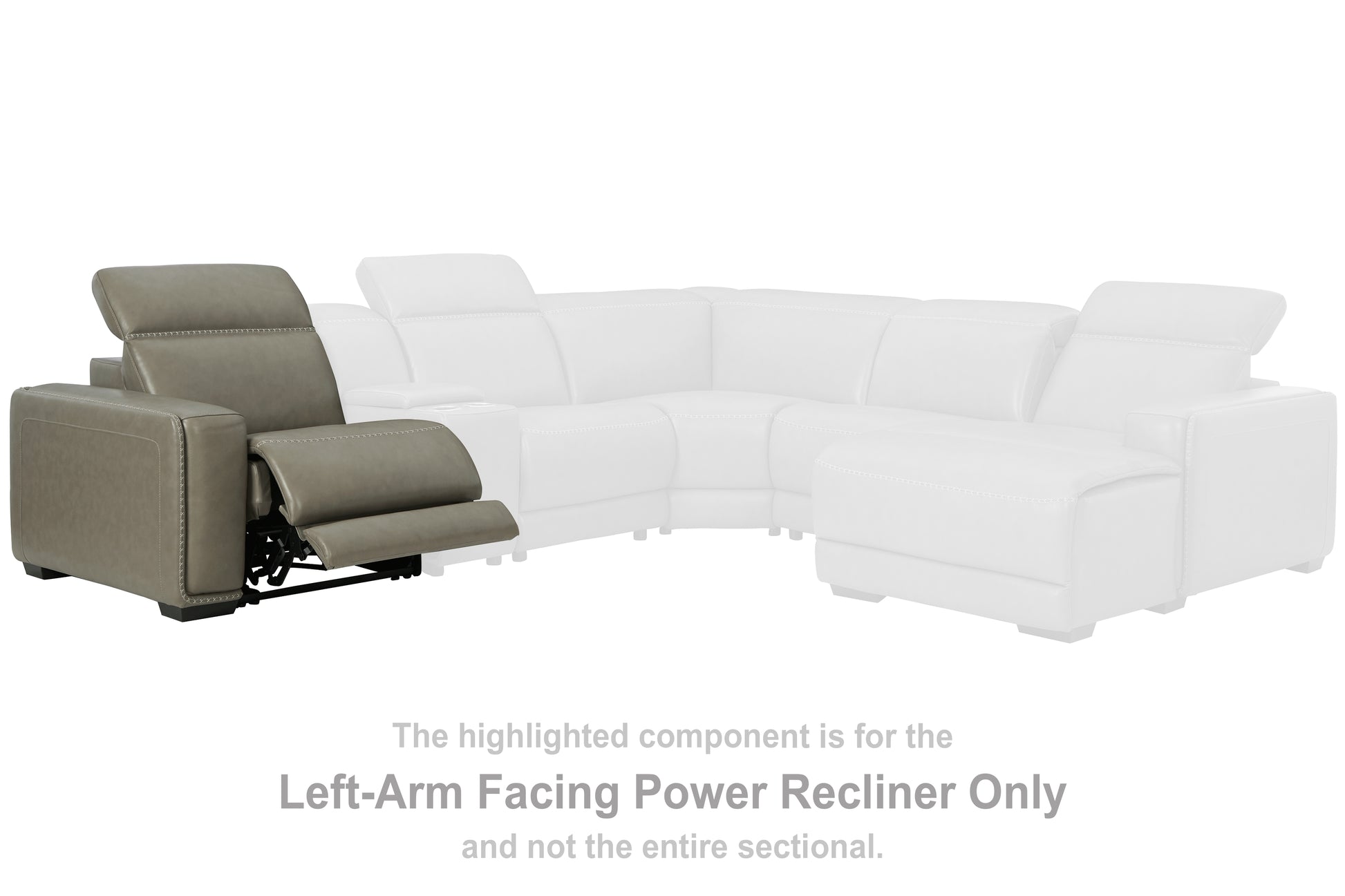 Stuart Furniture Outlet - Ashley Furniture - Correze Sectional - LAF Zero Wall Power Recliner / Gray - U9420258