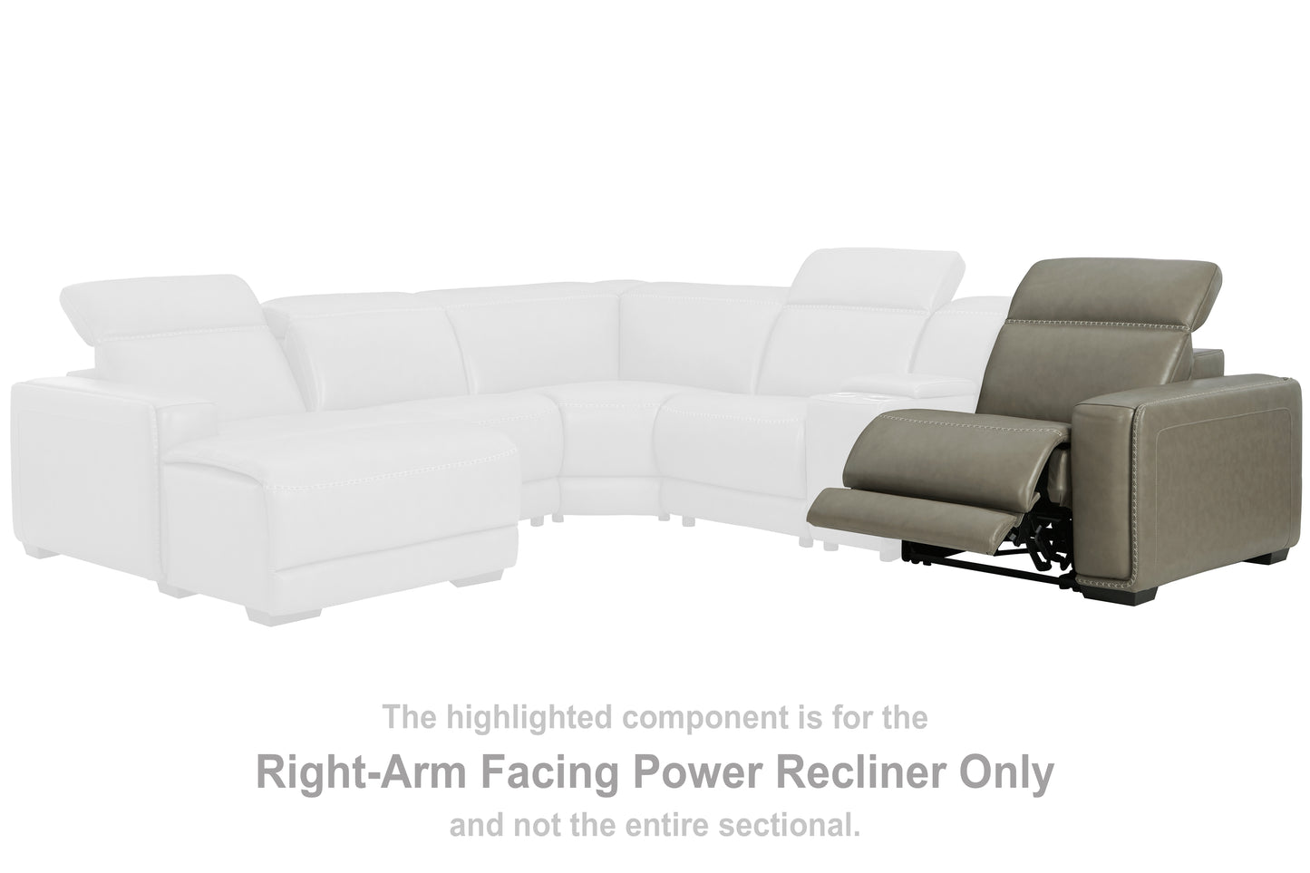 Stuart Furniture Outlet - Ashley Furniture - Correze Sectional - RAF Zero Wall Power Recliner / Gray - U9420262