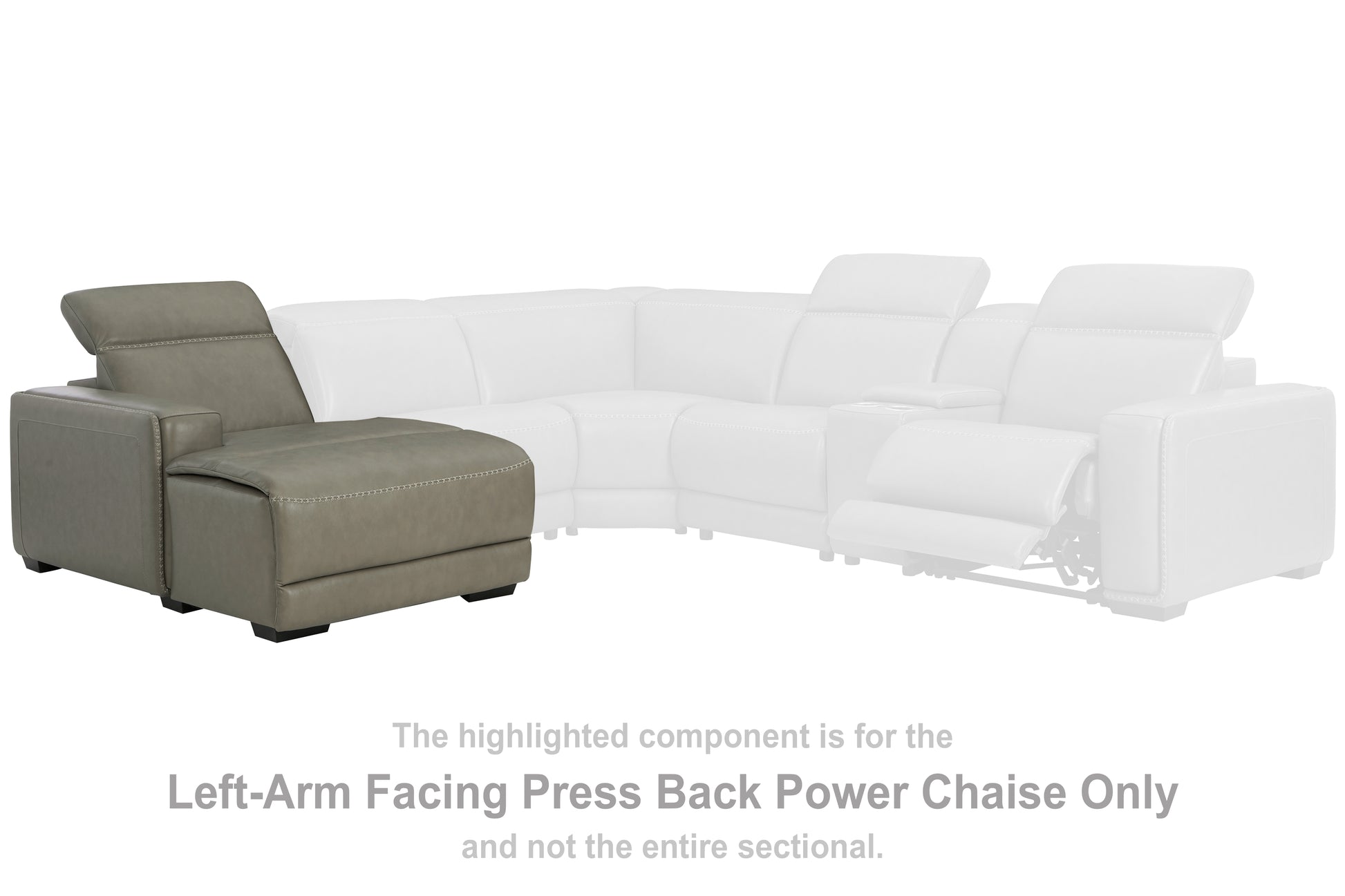 Stuart Furniture Outlet - Ashley Furniture - Correze Sectional - LAF PWR Reclining Back Chaise / Gray - U9420279