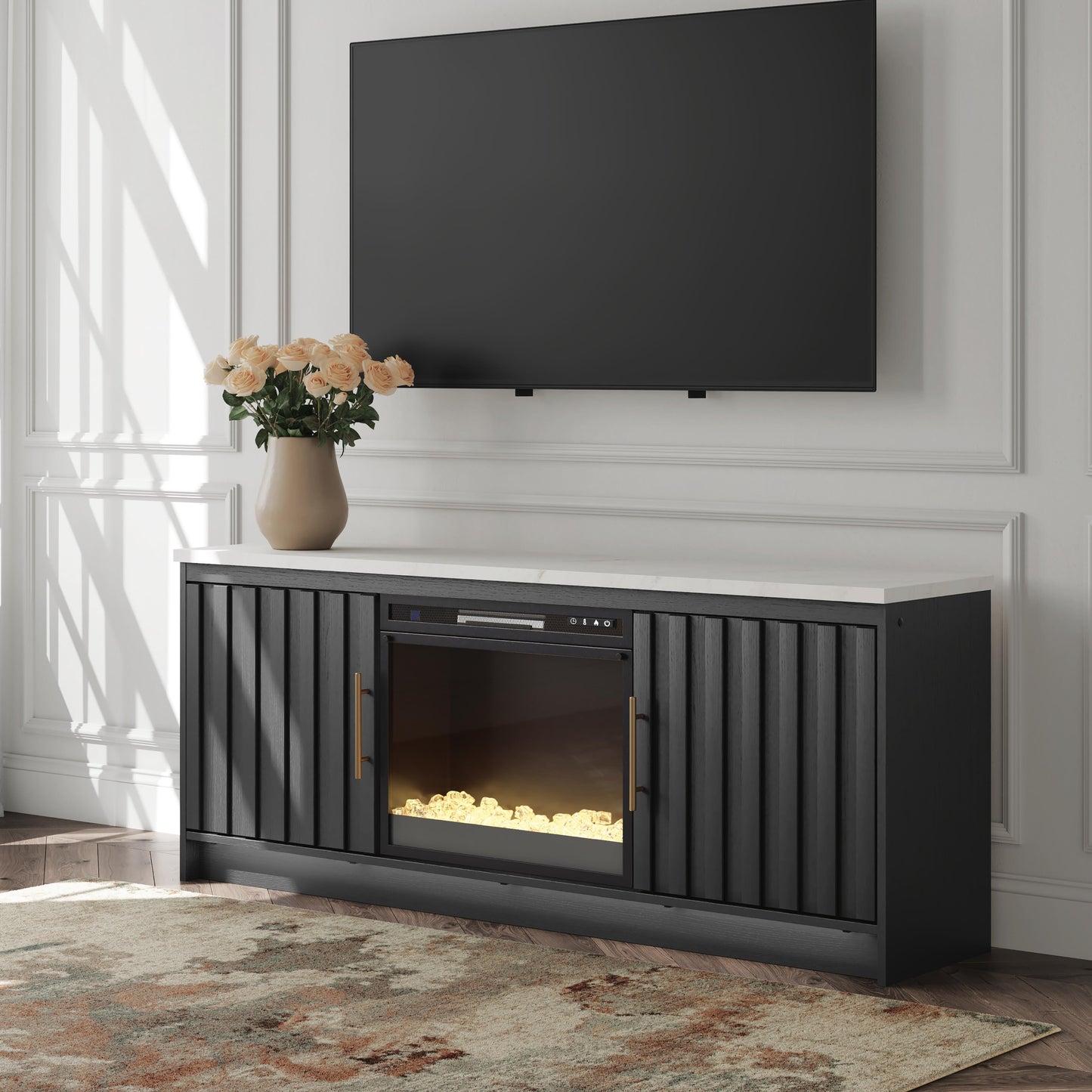 Stuart Furniture Outlet - Ashley Furniture - Cadmori 63" TV Stand with Electric Fireplace - 63" TV Stand with Electric Fireplace - W2616W1