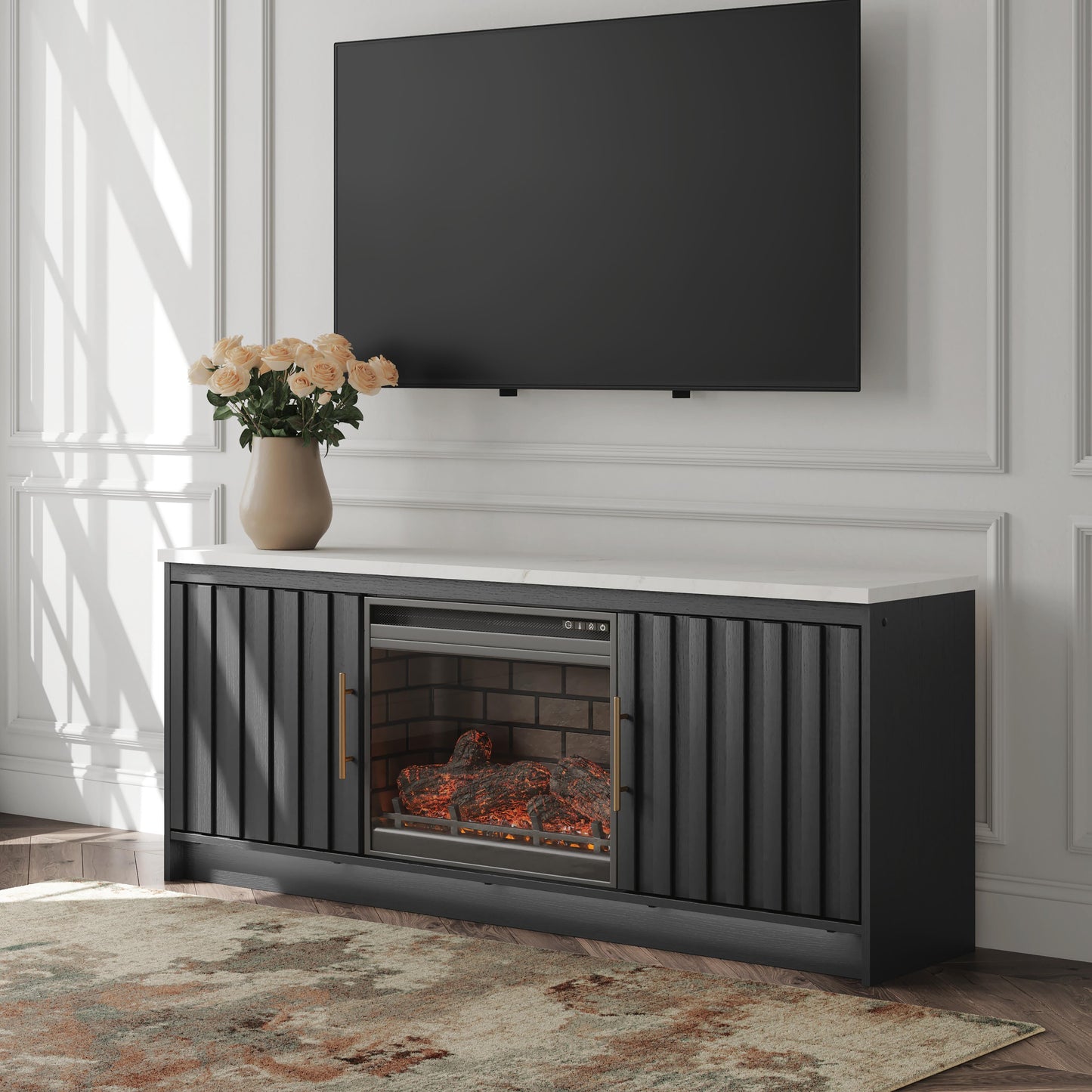 Stuart Furniture Outlet - Ashley Furniture - Cadmori 63" TV Stand with Electric Fireplace - 63" TV Stand with Electric Fireplace - W2616W2