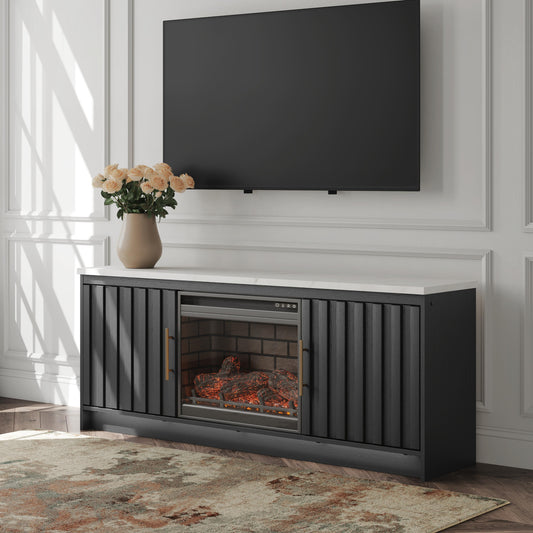 Stuart Furniture Outlet - Ashley Furniture - Cadmori 63" TV Stand with Electric Fireplace - 63" TV Stand with Electric Fireplace - W2616W2