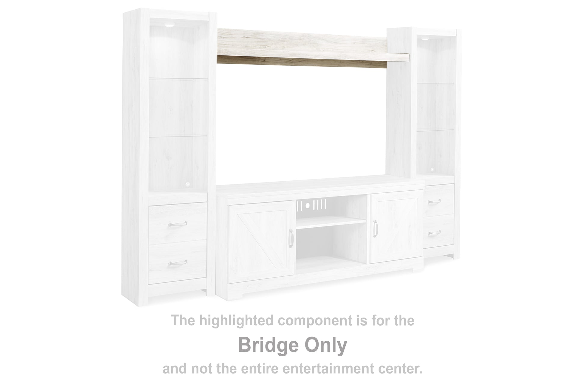 Stuart Furniture Outlet - Ashley Furniture - Bellaby Entertainment Center - Bridge / Whitewash - W331-27