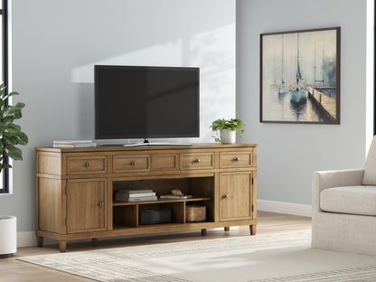 Stuart Furniture Outlet - Ashley Furniture - Sharlance 81" TV Stand - 81" / Light Brown - W655-68