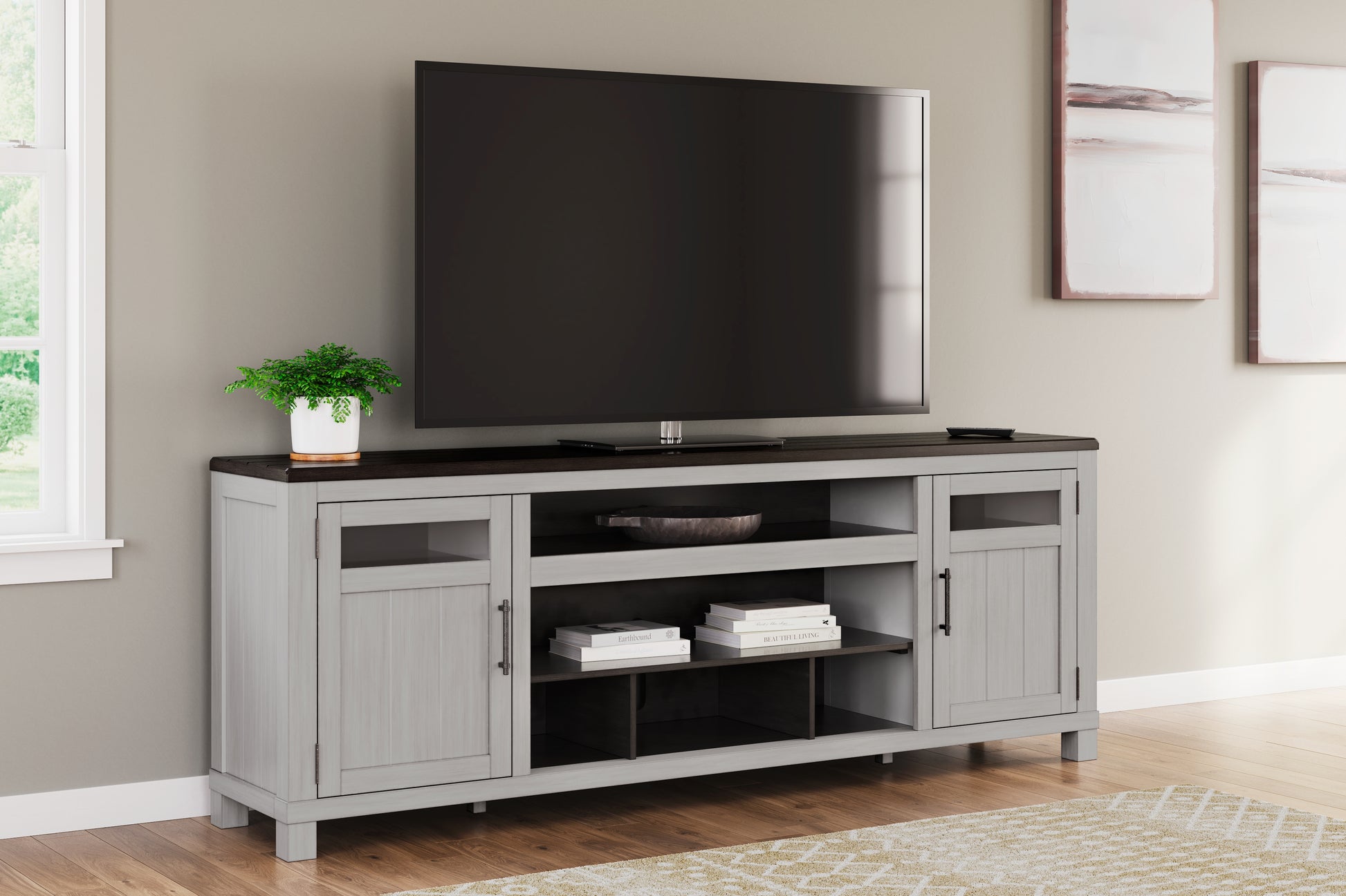 Stuart Furniture Outlet - Ashley Furniture - Darborn 88" TV Stand - 88" / Gray/Brown - W796-68