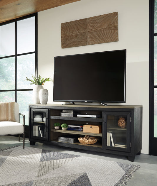 Stuart Furniture Outlet - Ashley Furniture - Foyland 83" TV Stand - 83" / Black/Brown - W989-68